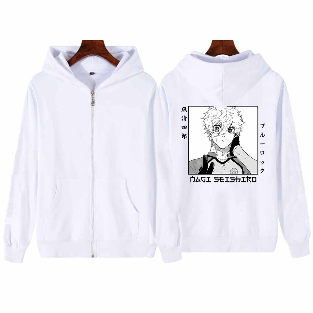Seishiro Nagi BLUE LOCK Манга Толстовки на молнии Аниме Графический кардиган с принтом Одежда с капюшоном Мужчины Женщины Модная куртка на молнии Толстовки