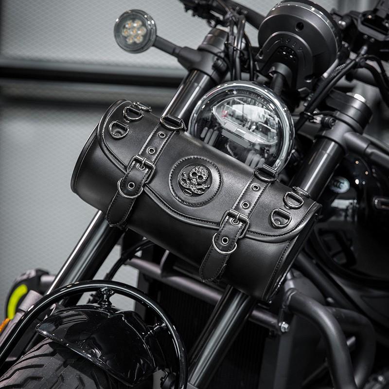Motorcycle Handlebar Bag Waterproof Tool Pouch Harley Retro Bike Outdoor Riding Storage Accessory
