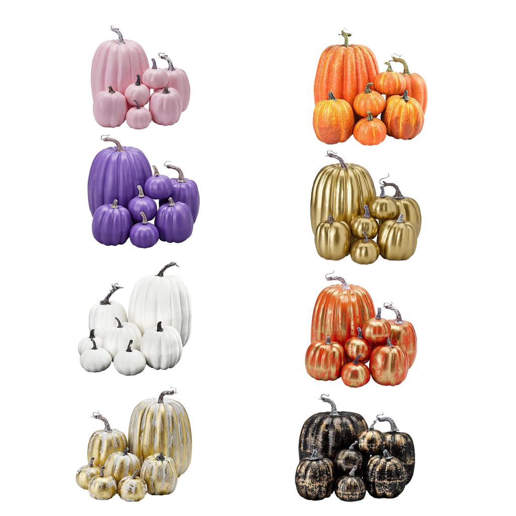 7 шт. Имитация тыквы, глянцевая краска, легкая, креативная, многоразовая, пенопластовая тыква для декора
