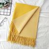 Thickened Solid Color Double Sided Imitation Cashmere Scarf Autumn and Winter Atmosphere Women's High End Versatile Men's Scarf Warm Shawl