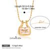 Yori White Square Cubic Zirconia Geometric Pendant Necklace 18 K Plated Stainless Steel Collar Necklace Gift Jewelry