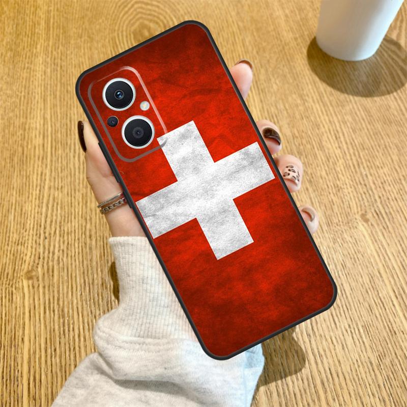 Швейцария Швейцарский флаг Чехол Для OPPO Reno 7 8 Lite 14 F 13F 12F 11F 13 12 11 10 Pro OPPO Find X9 X8 X6 X5 Pro Чехол