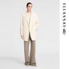 ELLASSAY Women's Pearly White Cashmere Blend Mid-length Wool Coat