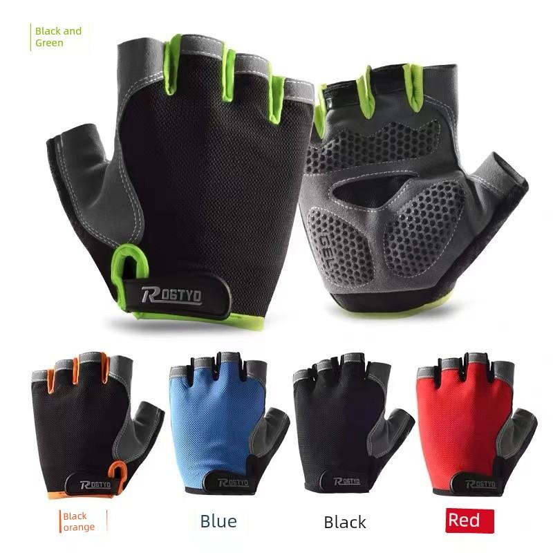 Suitable for Giant Bicycle Gloves, Half-Finger Gloves for Men and Women, Road and Mountain Bikes, Fitness Bikes, Breathable, Non-Slip, Shock-Absorbing