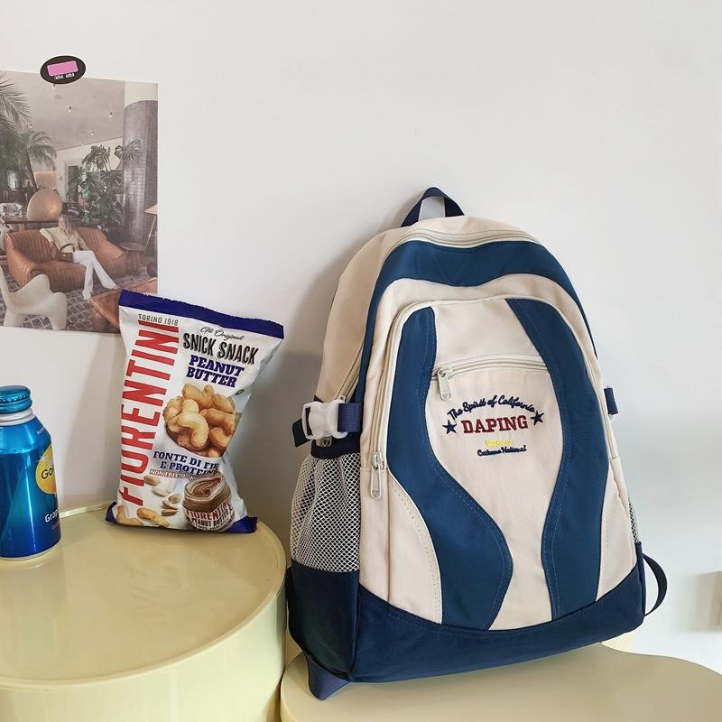 Рюкзак Студентка Повседневная школьная сумка Цветной контрастный рюкзак