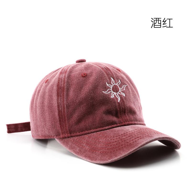 Baseball cap for women, washed and embroidered, with a brim, suitable for outdoor activities, and provides sun protection