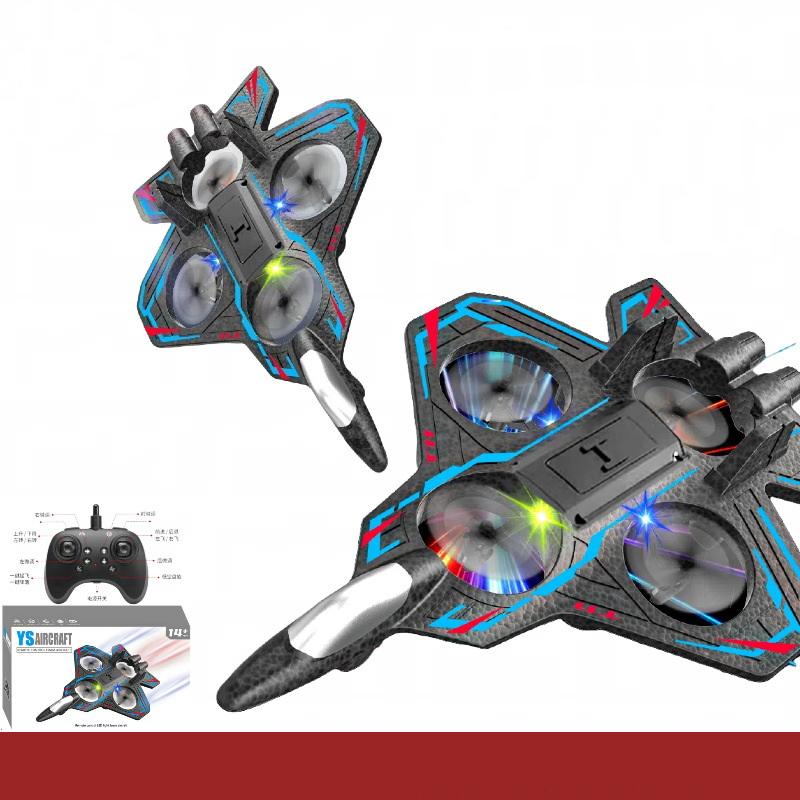 1 Set Electric Foam Glider Stunt Tumbling Uav Hovering Helicopter Aircraft Model 2.4G Remote Control Fighter With Led Lights