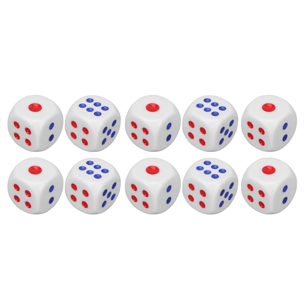 10pcs 6 Sided Dice Interesting Safe Waterproof Durable Portable Standard Dice for Entertainment