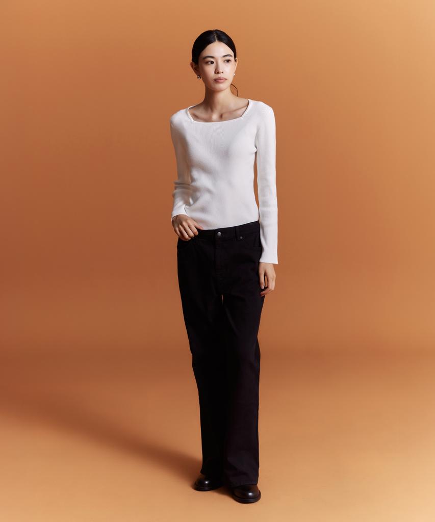 SPAO [Мягкая пряжа] Женский квадратный вырез Вязаный_Spkwg49W02