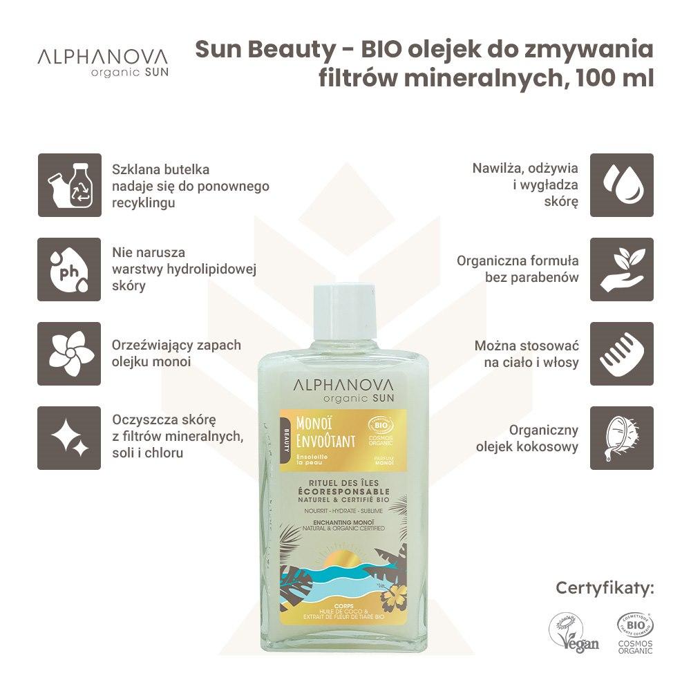Olejek Do Zmywania Kremów Mineralnych Spf, 100 Ml Alphanova Sun Beauty, Bio