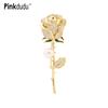 Fashion 2023 Luxury Golden Rose Brooch Romantic Charming Zircon Imitation Pearl Flower Brooch Pins for Women PD1271