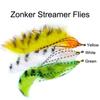 Приманка Bimoo из латуни с конусной головкой Zonker Fly, оранжевая, белая, желтая, стримерная приманка для ловли форели, окуня, щуки