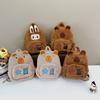 Plush Capybara Cartoon Backpack With Front Pouch For Teen School Travel