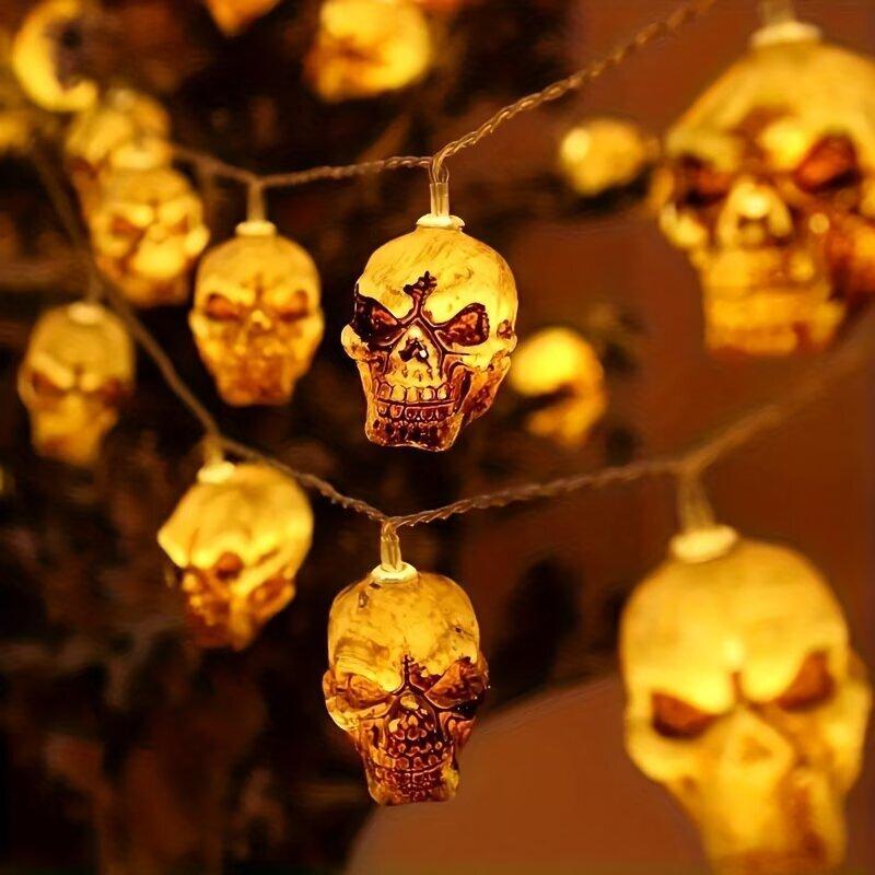 Xiaomi 59in/118in Halloween Ghost Skull String Lights Retro LED Decorations Room Party Indoor/Outdoor Horror Lighting