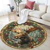 Christmas animals pattern round rug,Carpet Rug for Living Room Bedroom Playroom ,Non-slip Floor Mat,Holiday Gifts and Birthday Gifts.