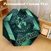 Автоматически складывающийся зонт с 8 ребрами, принт Hibernian FC, индивидуальный текст с именем, портативное средство от дождя