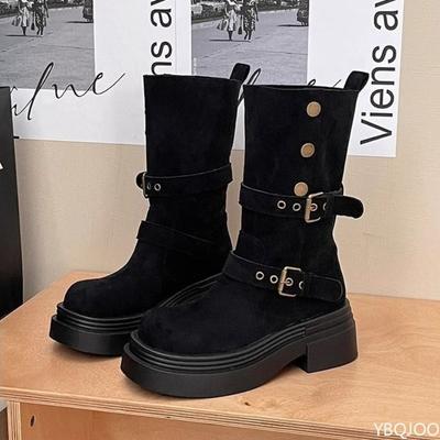 Ретро простые удобные короткие ботинки для женской осени зимы новая мода толстая подошва противоскользящие износостойкие женские ботинки