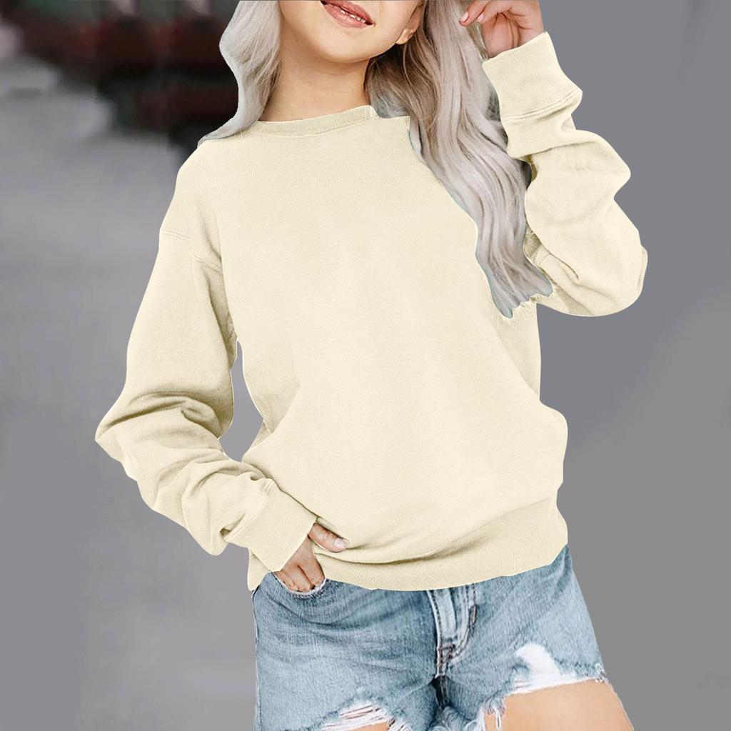 Boys Girls Children's  Loose Solid Color Shirt Sweatshirt Tops
