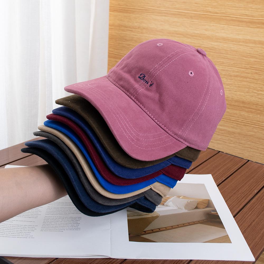 Simple letter embroidery autumn and winter polished cotton baseball cap women's street versatile travel shading show face small cap