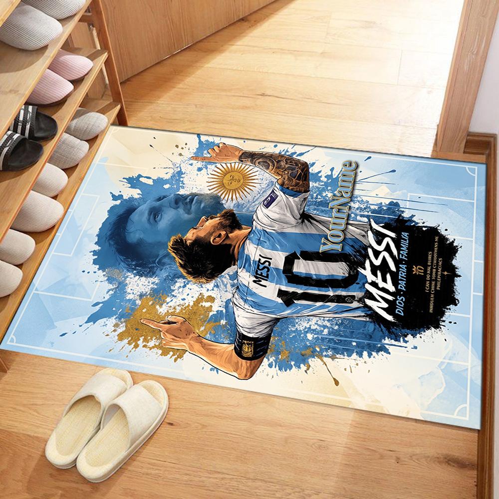 Fc Barcelona Customizable Name Floor Mat Suitable for Balcony Bedrooms Decorate room Hallway Anti-slip Rug Decorate Offices Spiritual Gift