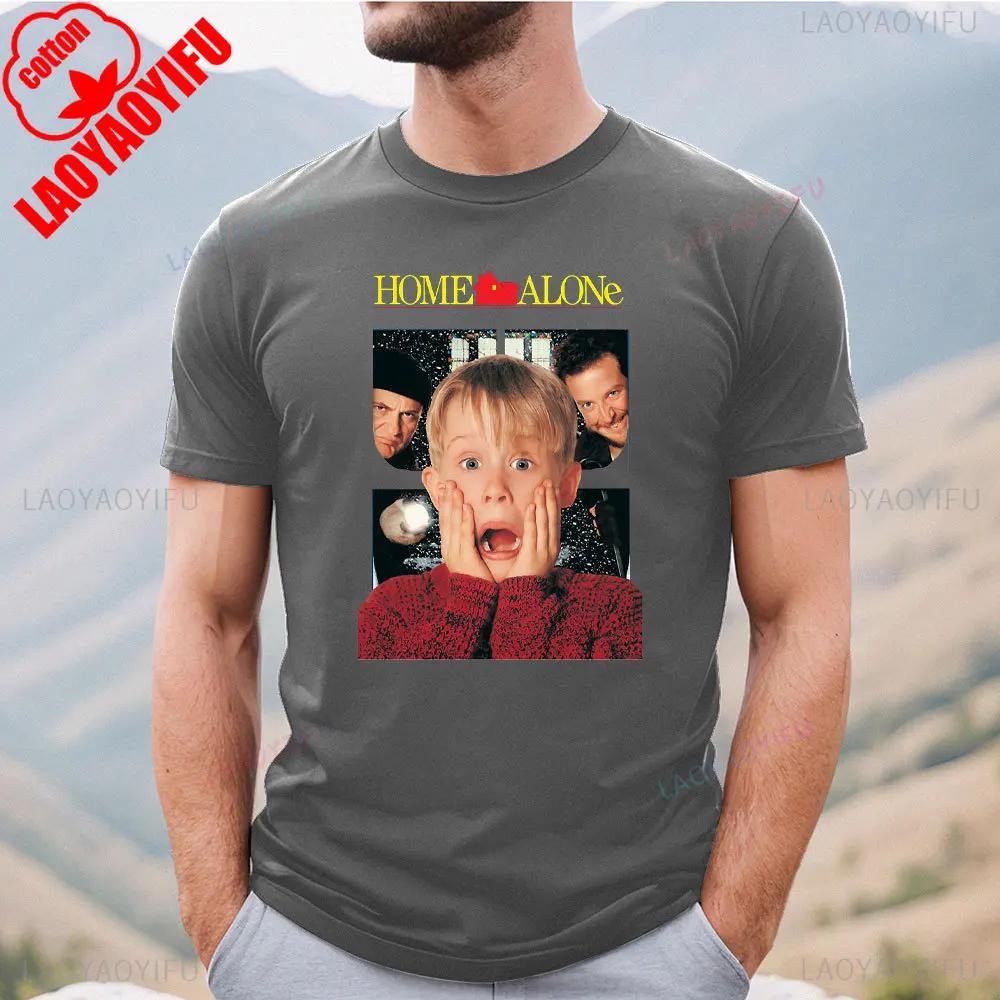 2025 Funny Home Alone Thief Mens High Quality T Shirt Vintage TeeShirt Short Sleeve Round Collar TShirt Cotton Adult Tops