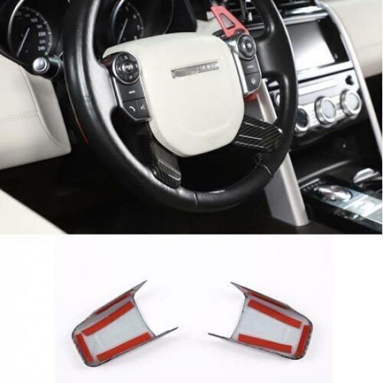 2pc Carbon Fiber Trim Steering Wheel Bottom Frame For Range Rover L405 2013-2022