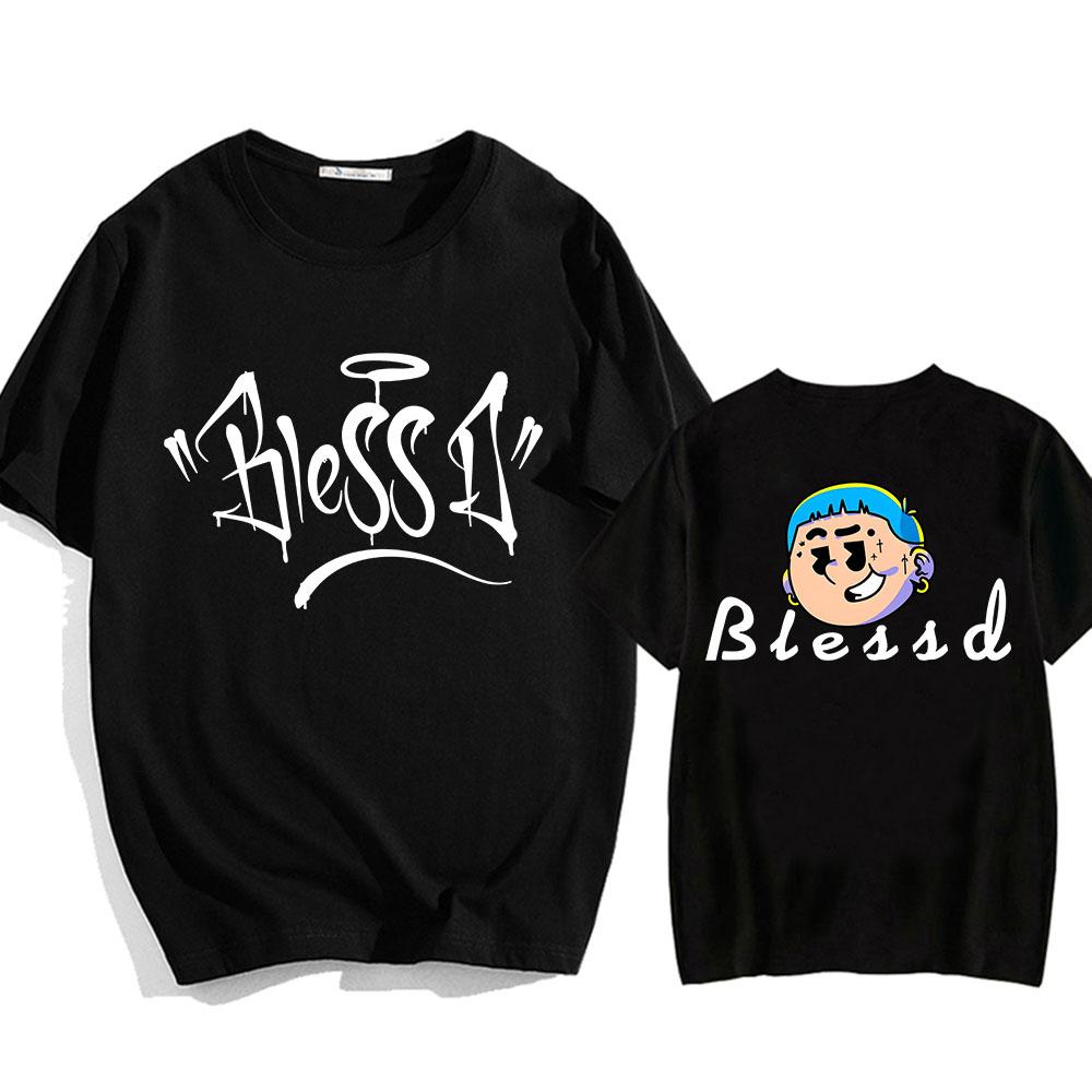Blessd Print Tshirts Cotton High Quality Summer Unisex Tee-shirt Ropa Hombre Camisetas Short Sleeve O-neck Men Women T-shirt Tee
