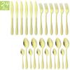 6People Gold Cutlery Set Knife Fork Tea Spoon Tableware High Quality Stainless Steel Dinnerware Home Kitchen Flatware Silverware