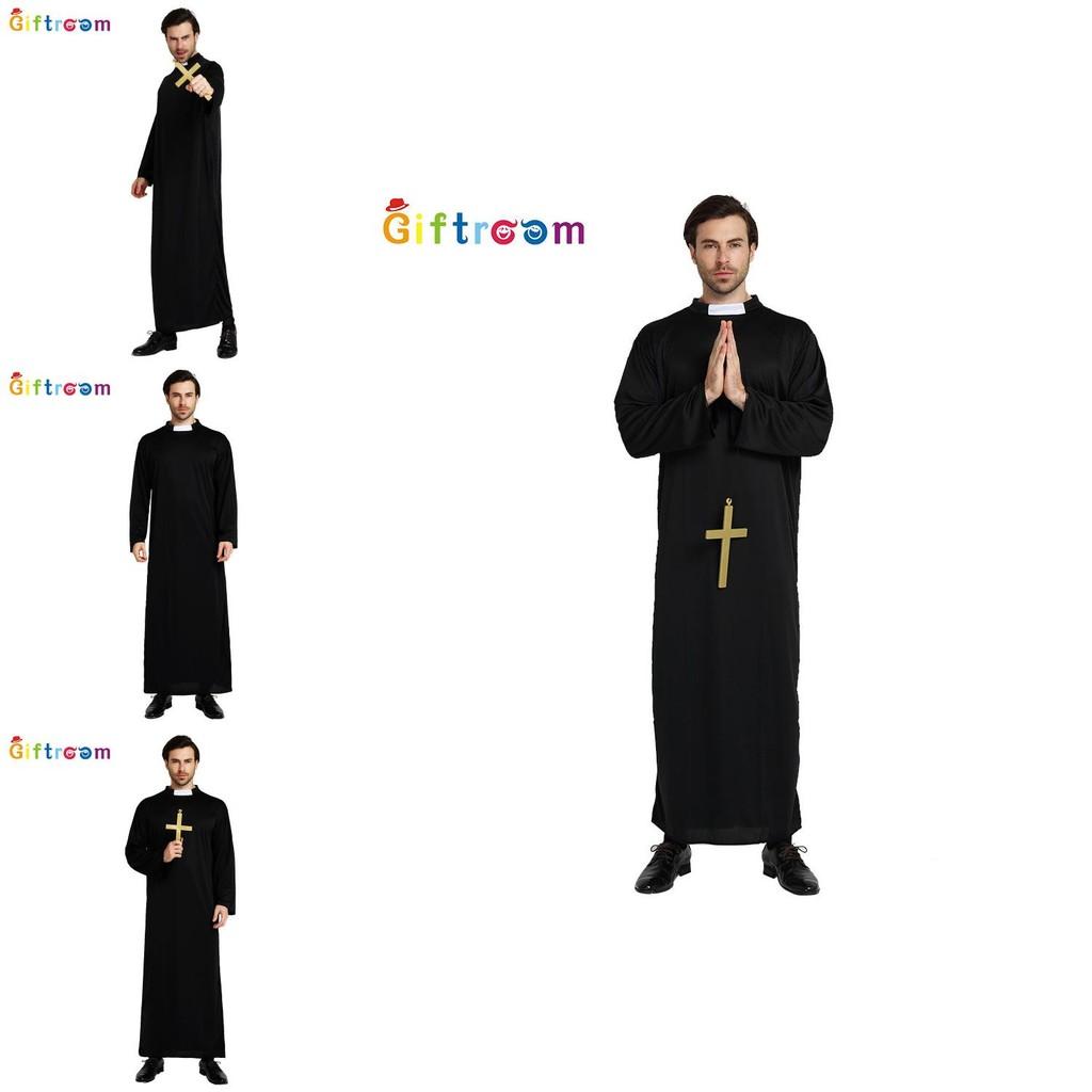 Черный полиэстеровый шикарный халат для мужчин, идеально подходящий для празднования Хэллоуина и костюмированных мероприятий, ролевых игр