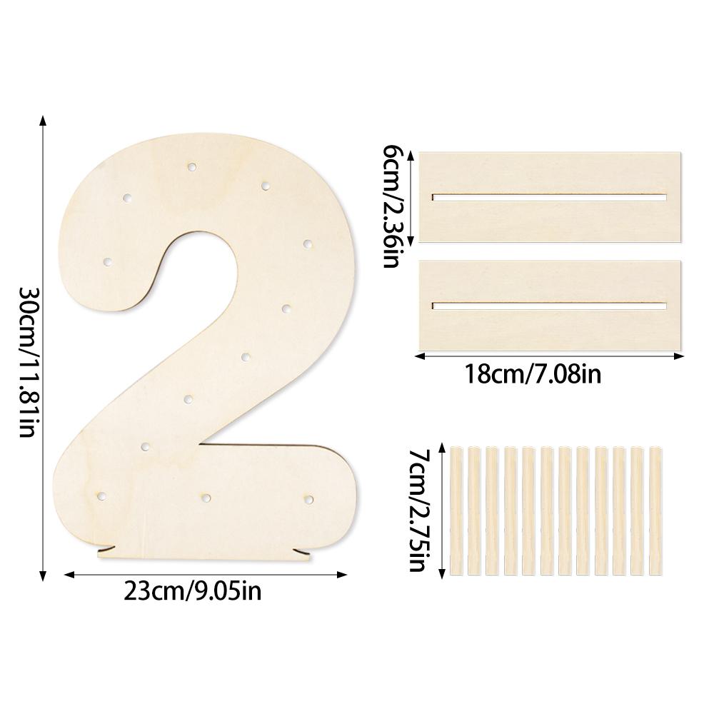 Wood Number Shaped Donut Wall Stand Doughnut Party Dessert Candy Bar Holder Birthday Baby Shower Rustic Wedding Table Decor