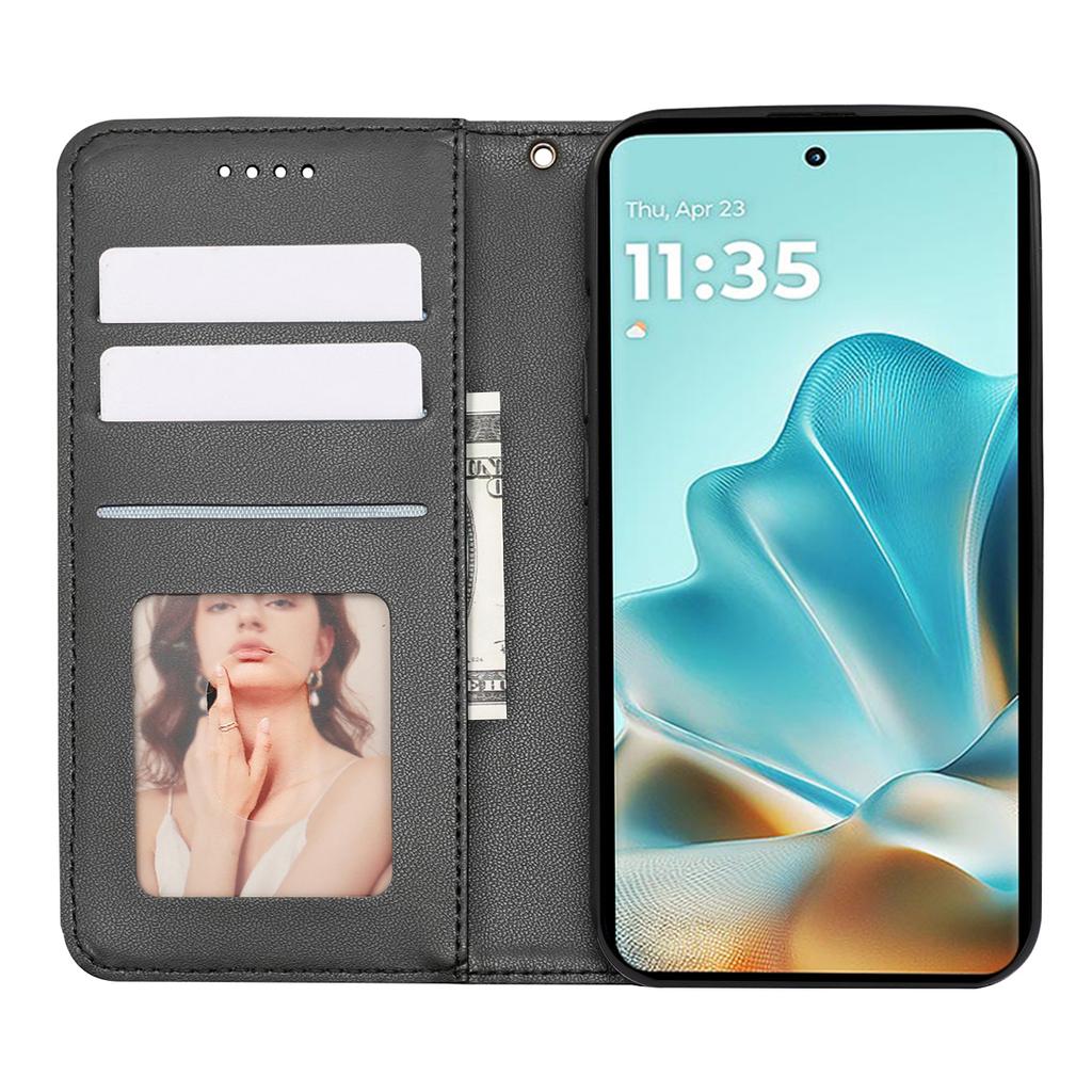 For Motorola Edge 60 Fusion 5G Wallet Phone Case Strong Magnetic Checkered Pattern Imprint Leather Flip Cover