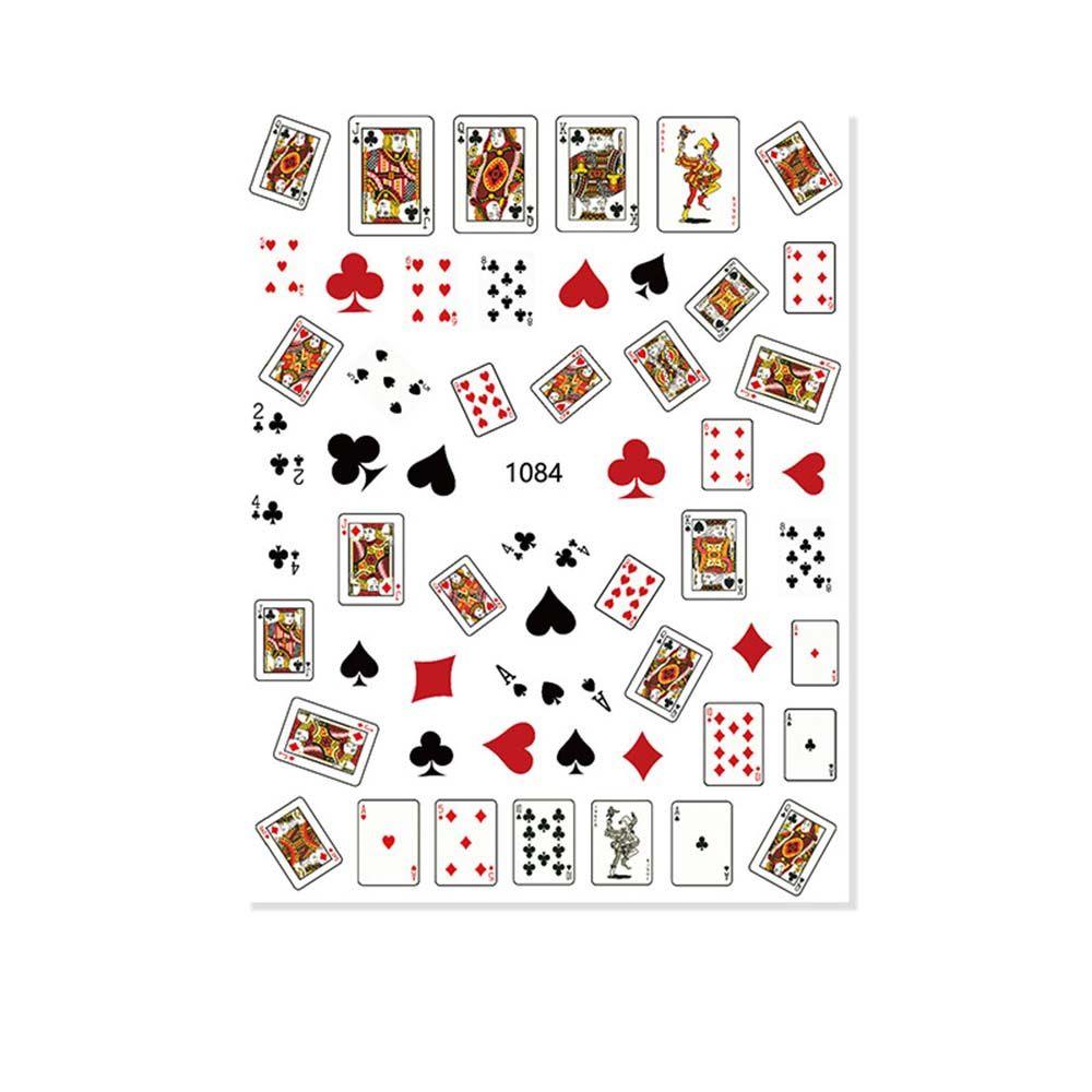 Японские наклейки Мода Интересная DIY Украшение для ногтей Покер Наклейка для нейл-арта Маникюр Дизайн игральных карт