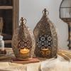 Винтажный ажурный кованый подсвечник для декора гостиной или бара