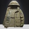 Весенне-осенняя куртка с капюшоном, мужская, многокарманная, для активного отдыха, повседневная, ветрозащитная и дышащая, для альпинизма, спортивная, повседневный топ
