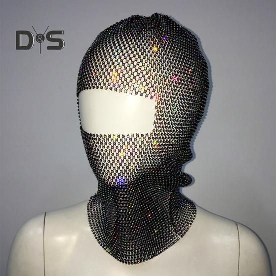 Головной убор с отделкой стразами, ажурный сетчатый дизайн, защита от солнца, открывающая глаза, для выступлений и фестивалей, повязка на голову