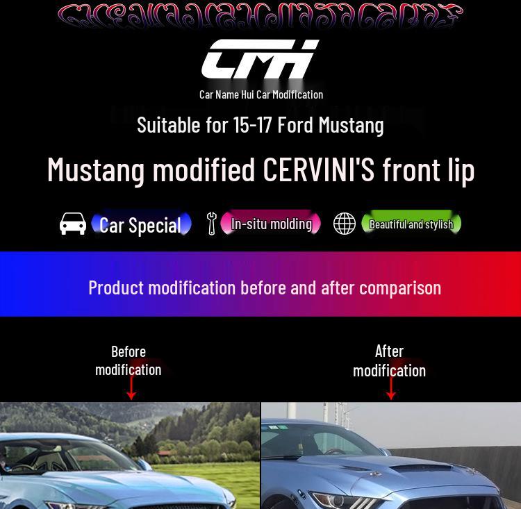 Suitable Carbon Fiber Front Lip Surround for 2015-2017 Ford Mustang Bumper