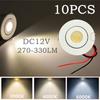 12V Mini COB LED Adjustable Recessed Downlight Driverless Cabinet Showcase Lighting White Body 5 10 Pack