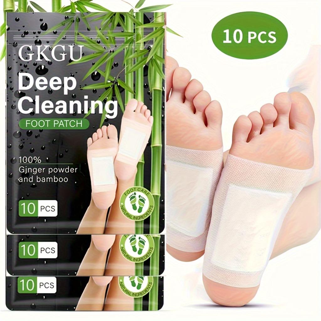 10 упаковок подушечек для ног Deep Clean, маска для ног с натуральным бамбуковым уксусом и порошком имбиря, уход за ногами, клейкие полоски, расслабляющие и согревающие средства после ванны для ног