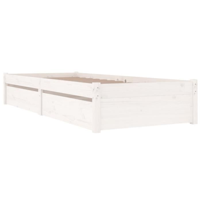 VidaXL Cadre de lit avec tiroirs Blanc 90x190 cm Simple 3103459