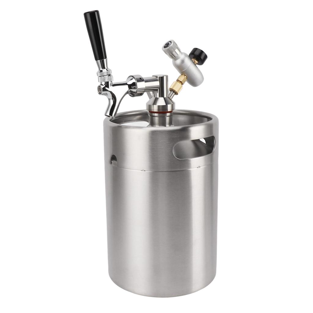 Мини-пивная бочка под давлением из нержавеющей стали 5 л с дозатором 60 фунтов на кв. дюйм, выпускной клапан, кофейный бочонок