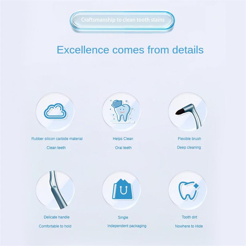 GECOMO Щетка для чистки пятен на зубах Глубоко очищает десны во рту, не повреждает зубы, удаляет зубной камень Портативный стоматологический очиститель