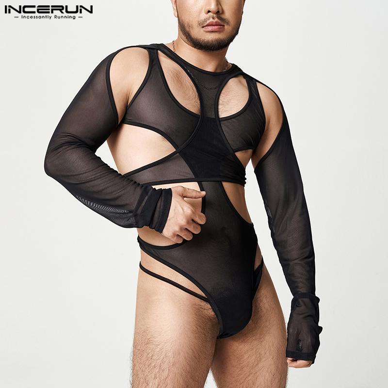 INCERUN Летний прозрачный мужской жилет, комбинезон, скинни