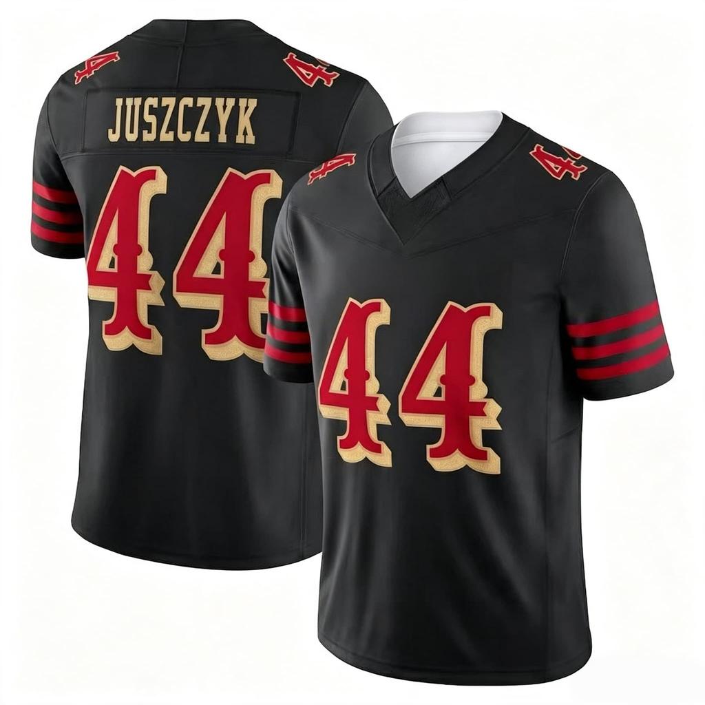 #23 McCaffrey Black Football Jersey V‑Neck Short Sleeve Sport Tops Fans Quick Dry Sports Shirt Men Women Family Matching
