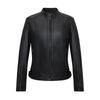 Navigare Women's Lambskin Motorcycle Jacket with Stand Collar
