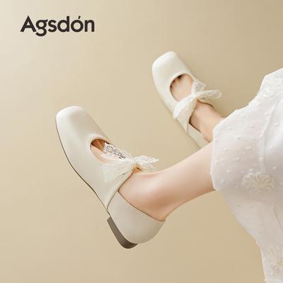 Туфли женские Мэри Джейн Augustine белые 2025 Новая летняя мода Французские маленькие кожаные туфли Повседневные туфли на плоской подошве