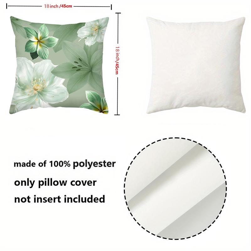 Green Floral Butterfly Printed Decorative Throw Pillow Cases Polyester pillowcase, sofa decorative cushion cov Headboard Pillow