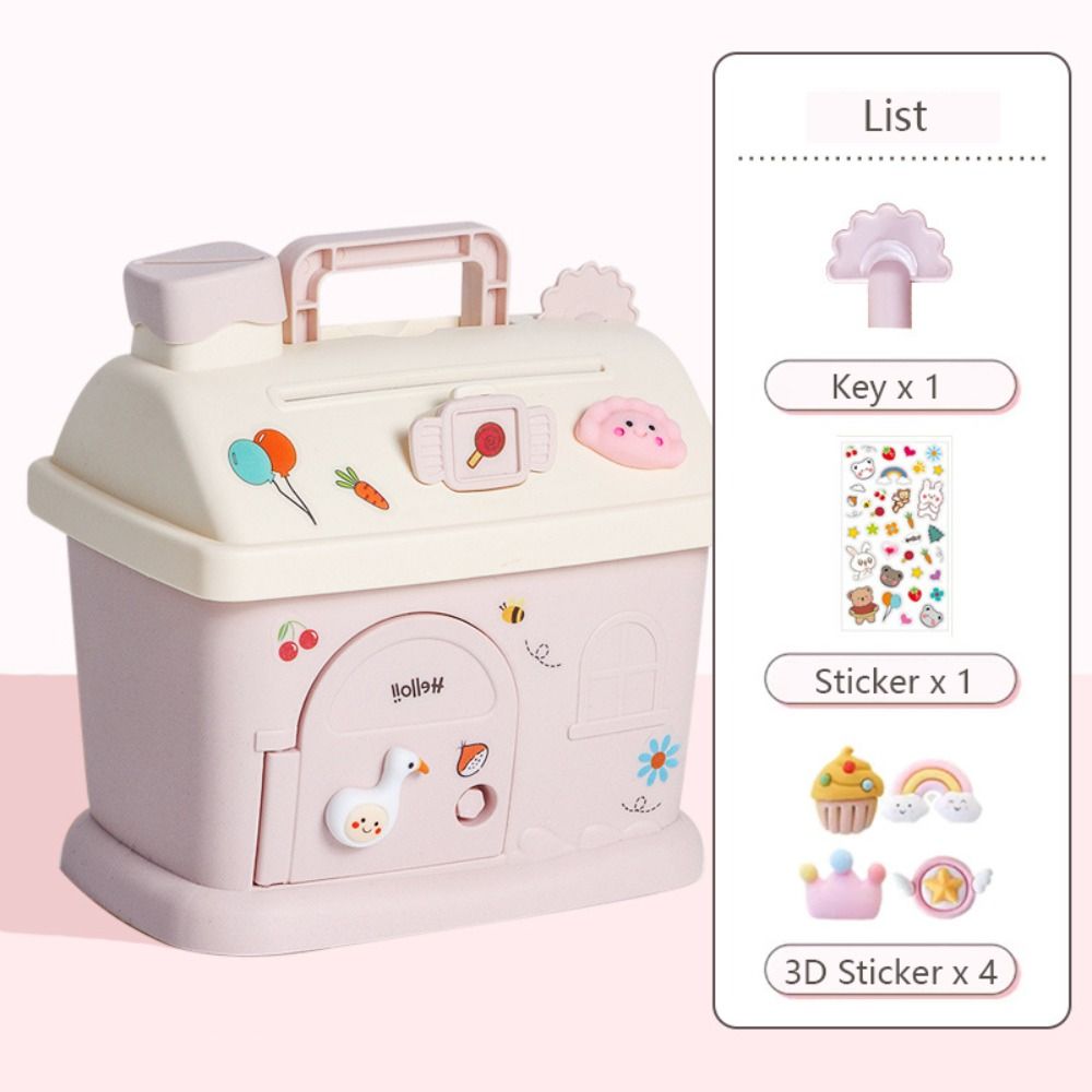 Mushroom House Money Box Portable Safe Savings Jar Creative Cash Box  Gift