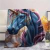 1Pc Animalswearingflowers Print Flannel Blanket, High quality Comfortable for All Seasons, Home Decor, Warmth and Comfort, Perfect for Christmas Gifts
