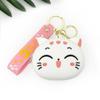 Doll Silicone Cat Coin Bag Kawaii Earphone Bag Sweet Coin Purse Keychain  Kids