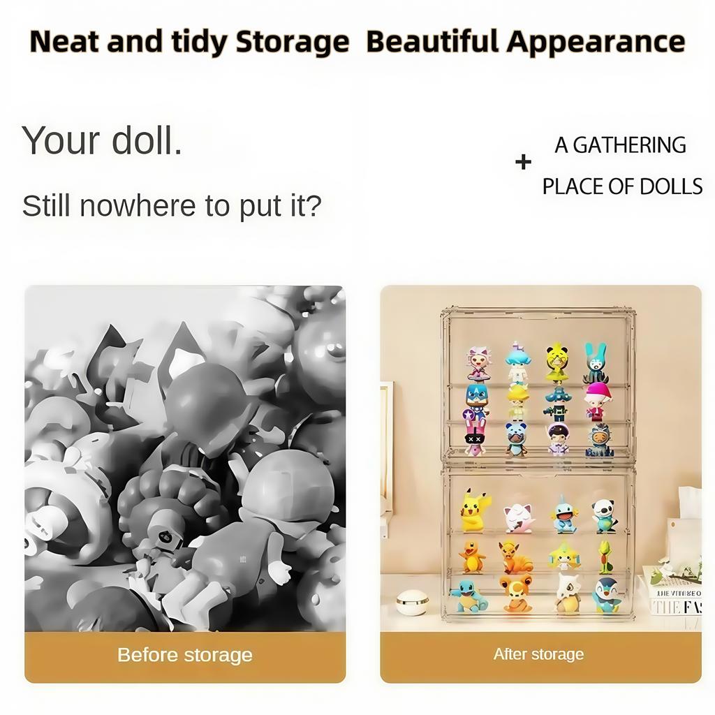 GENGSHENG 3Pcs Acrylic Display Cabinet, Blind Box Display Stand, for Collectible Figures and Clear Display Blind Box Toysys, New